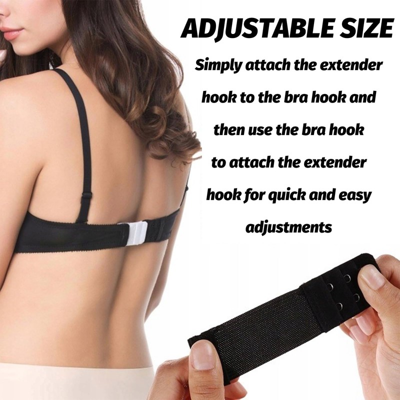 Pack of 12 bra extensions, bra extension, 2 hooks, bra