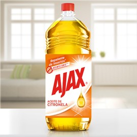 Ajax Limpiador Multiusos Líquido Citronela 2 L. Máxima Eficacia. Su Fórmula con Aceite de Citronela Repele Insectos Rastreros como Cucarachas y Hormigas. Elimina el 99.99% de Bacterias