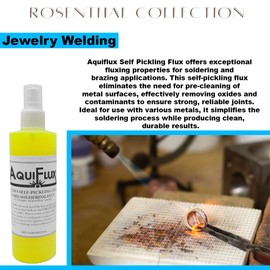 Rosenthal Collection – Aquiflux Silver Flux for Soldering Jewelry – Low-Residue, Liquid Handy Flux for Clean Gold & Silver Joints (32 oz.)