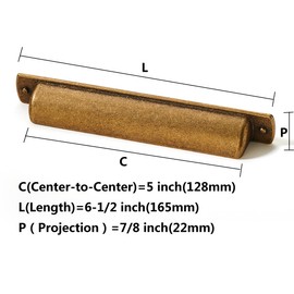 khtumeware 20 Pack 5" "(128mm) Vintage Drawer Pulls Antique Brass Cabinet Bin Cup Pulls Kitchen Hardware Aged Gold Bronze Cabinet Handles Drawer Handles Knobs.