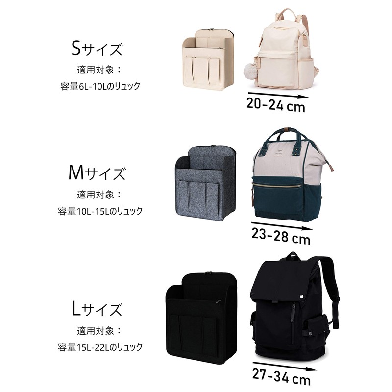 VANCORE Back-In Backpack, Vertical, A4, A5, B5, Backpack-In Bag, Organize