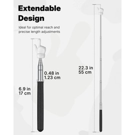 Pawfly 2 Pcs Telescopic Teachers Pointer Mini Retractable Finger Pointer Stick for Classroom Extendable Hand Pointer Classroom Pointer for Elementary School Kindergarten Teacher, up to 22.3" (Black)