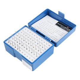 Accusize Industrial Tools 0.011''-0.060'', 50 Pc Steel Plug Pin Gage Set, Plus, Class Zz, P0(+)