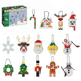 14-in-1 Christmas Tree Ornaments Building Kit, DIY Decorative Hanging Ornaments Building Toys Santa, Snowman, Gingerbread, Reindeer, Best Festival Gift for Kids or Friends 2025 New