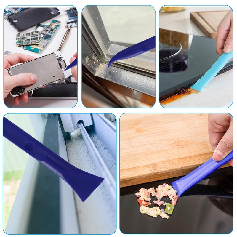 Moicstiy 6Pcs Plastic Scraper Tool, No-Scratch Cleaning Scraper Tool for