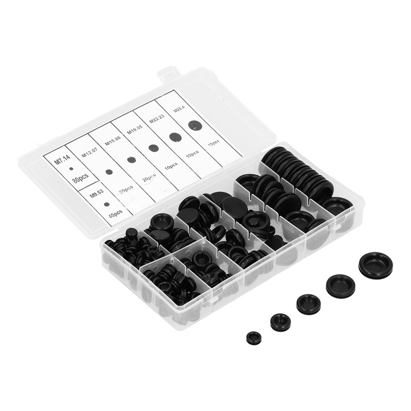 200Pcs Wire Washer Kit Rubber Grommet Dustproof Insulated Fireproof for