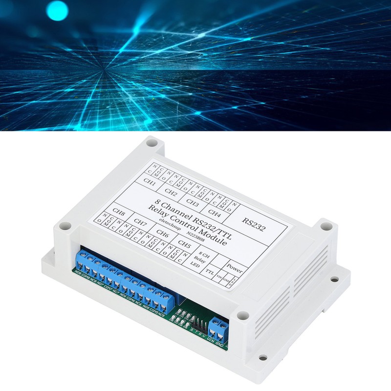 N223B08 8CH DC 12V RS232 Relay Module Serial Port Remote