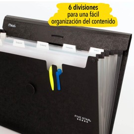 Five Star 6 – Clasificadora de bolsillo, Negro, 1 paquete