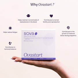 SOVA - Ovastart - PCOS, Fertility, Hormonal Balance - Highly Dosed Myo-inositol & D-chiro inositol - Zinc, Vitamin B6, and Quatrefolic® Vitamin B9-60 sticks