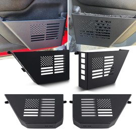 ADTOPI Front & Rear Door Storage Pockets Metal Storage Container Box Compatible with Jeep Wrangler JK JKU 2007-2018 Door Stainless Steel 4PCS
