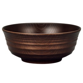 Yamanaka Lacquer Natural Range M16011 Sentan Keyaki Heathered Noodle Bowl, Dark Brown