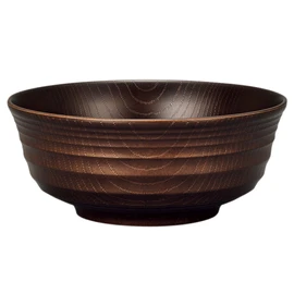 Yamanaka Lacquer Natural Range M16011 Sentan Keyaki Heathered Noodle Bowl, Dark Brown