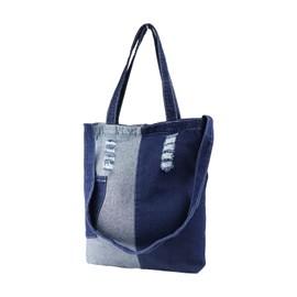 FuninCrea Jeans Large Tote Bag Shoulder Bag Women's with Zip, Extra Large Capacity Women's Handbag Shopping Bag Reusable Crossbody Bag Women with Handles and Shoulder Strap, Style 2