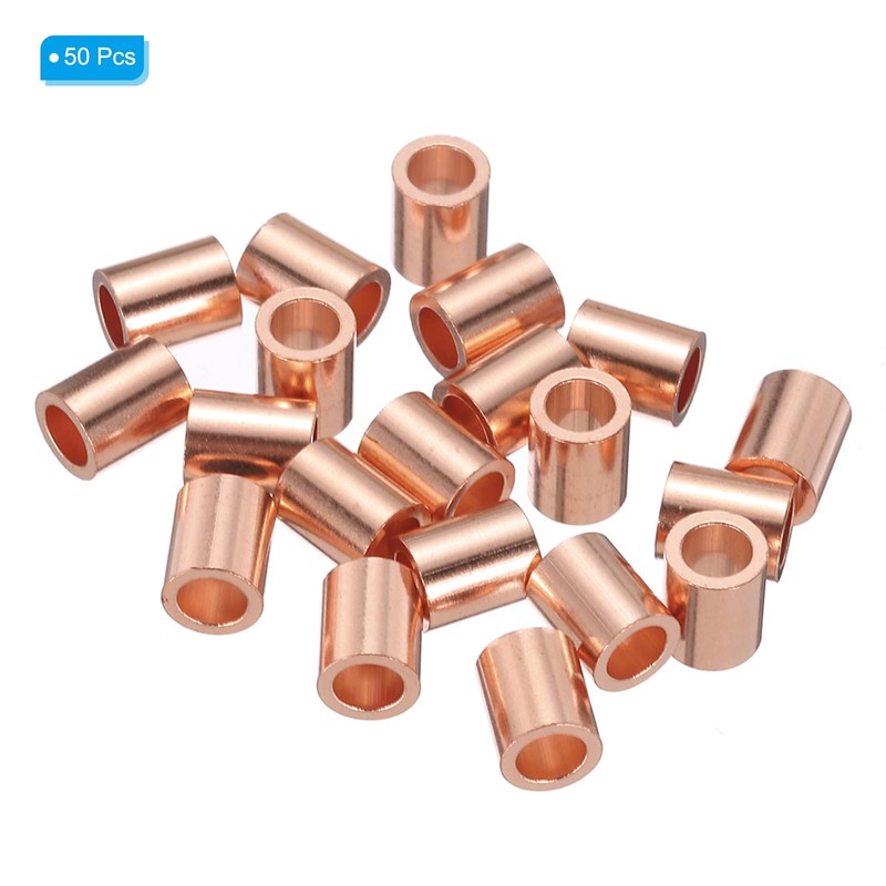 PATIKIL 5/32"/ 4mm Wire Rope Stop Sleeve, 20 Pack Copper