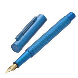 Asvine Blue Forest Fountain Pen Fine Nib, Classic Design with Converter and Metal Pen Case, The Light of Hope Serise