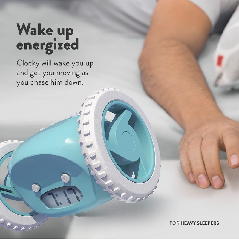 Clocky The Original Runaway Alarm Clock blue
