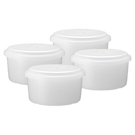 Doshisha HS-19S Manual Ice Cube, White, Approx. φ3.5 inches (89 mm) x H2.0 inches (50 mm), Ice Maker, S, With Lid, Set of 4