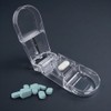Compact Transparent Pill Cutter - Precise Steel Blade, Easy and