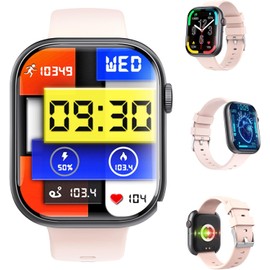 Genérico Reloj Medidor Glucosa En Sangre, 2.1" ECG Reloj Inteligente con Glucemia, SOS Llamadas, 100 + Deportes, Monitor de Ritmo Cardíaco, Presión, Glucometro(Rosa)