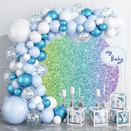 OERJU 7.5x7.5ft Glitter Rainbow Round Backdrop Luxurious Glistening Colorful Photography Background Circle Backdrop Cover Women Girls Birthday Wedding Baby Shower Party Decoration Photo Booth Props