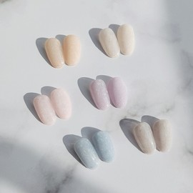 Fluffy Glitter One Color Nail Tip - Oval / 포실포실 글리터 원컬러 네일팁 - 오발
