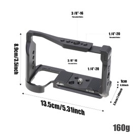Hersmay ZV-E10II Cage, Aluminium DSLR Camera Cage for Sony Alpha ZV-E10 II Camera Video Rig Stabiliser with 1/4 Inch Attachment and 3/8 Inch Arri Mounting Hole