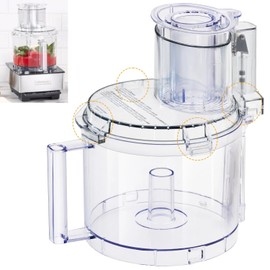 4 Locking Tabs Bowl DLC-005AGTXT1 Cover DFP-14NWBCT1 Food Processor 14-cup Work Bowl Kit Replacement with Pusher DLC-2014PT1,Fits Cuisinart DFP-14, DFP-14BCN, DFP-14BCNY