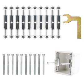 21 PCS Cassette Screws Support Rod Kit 86 Type Switch Box Repair Tool Adjustable Length Switch Box Repair Screw Rod with a Wrench for Wall Mount Switch Box Repair