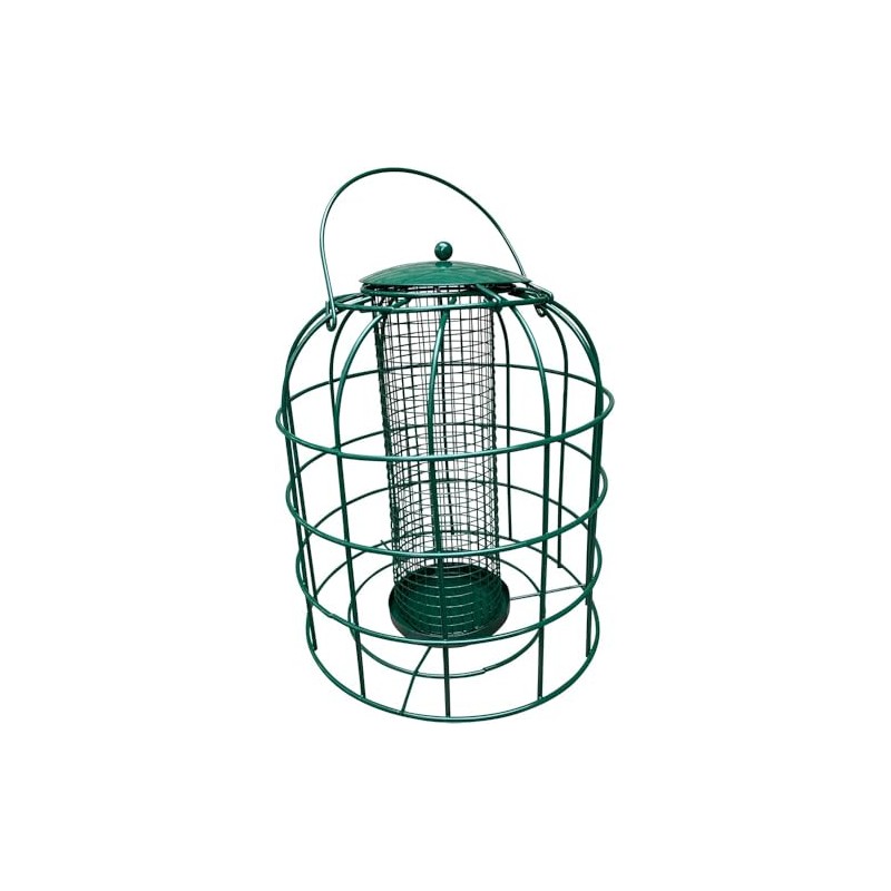 Green Jem Caged Peanut Wild Bird Feeder, Squirrel Proof, Holds