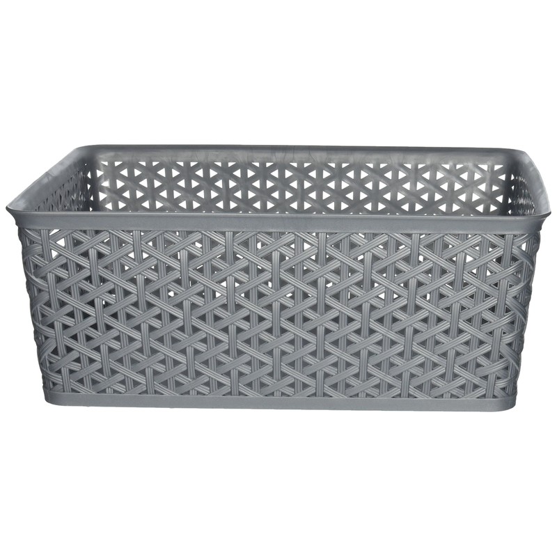 Whitmor Resin Form Tote, Medium, Silver