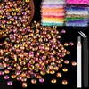 BELLEBOOST 1500pcs 6mm Resin Rhinestones Bulk, Gold Rose AB Flatback