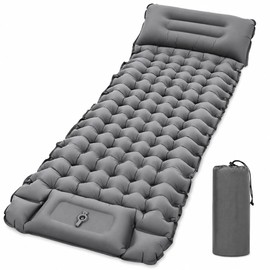 Aloxina Camping Sleeping Mat – Self-Inflating Air Bed with Foot Pump, Waterproof & Durable, Lightweight for Hiking, Festivals & Outdoor Trips(Grey)