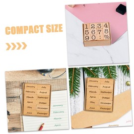 Tofficu Wooden Stamps for Journaling Small Carved Number Stamps Set of 2 for Handmade Crafts