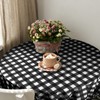 Remagr Disposable Checkered Tablecloth Round Plastic Buffalo Plaid Table Cloth
