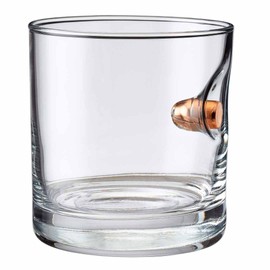 BenShot Rocks Glass with Real 0.45ACP Bullet - 11oz | Made in the USA
