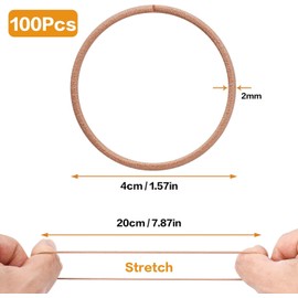 100pcs Elastic Hair Bands, Small Elastic Hair Bobbles For Women, 2mm Thin Hair Tie for Kids, Soft Hair Bands withou Metal, Elastic Ponytail Holder