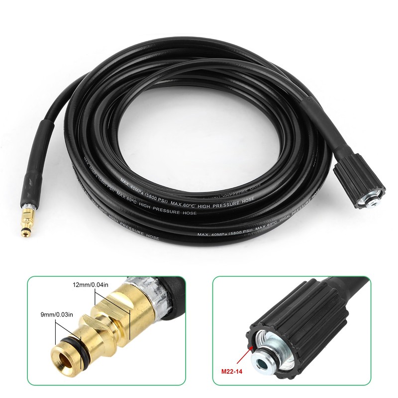 40MPa/5800PSI Auto Washer Hose High Pressure Water Cleaning Rubber Pipe
