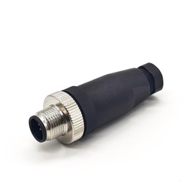 Elecbee M12 8-Pin Connector Plug, 12 mm Sensor Cable Connector A-Code Thread Lock M12 Aviation Plug Round Connector IP67 Waterproof Unshielded Industrial Round Connector for Outdoor Use (Male)