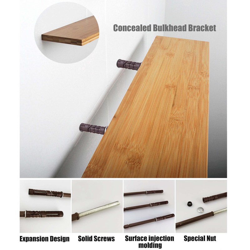 wugongshan Pack of 10 Floating Shelf Brackets, Invisible Shelf Brackets,
