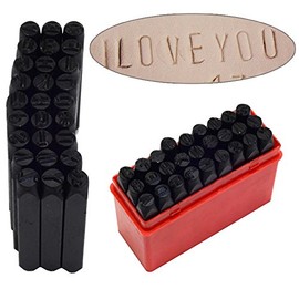 TOOLSTAR Letter Punch Set 27 Pieces A-Z Alphabet Hand Punch Hardened Steel Metal Letter Wood Leather Punch Tool with Case (Alphabet 6mm)