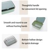 2 Pack Plastic Soap Holder with Drain Tray & Lid,Waterproof