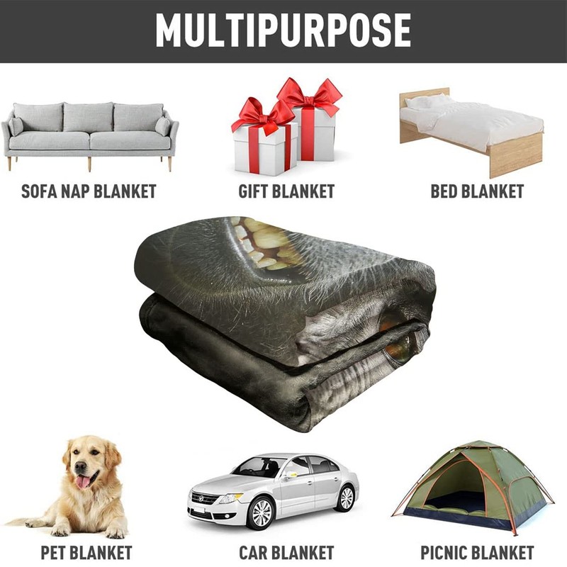 HommomH 50"x60" Monkey Blanket Funny Animal Selfie Blankets Soft Warm