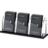 YUXUN Vertical Business Card Holder for Desk, 3 Slots Acrylic