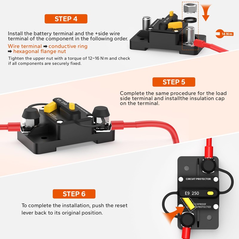 LiTime 250A Switchable Circuit Breaker for LiFePO4 Batteries Easy to