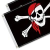 3×5 FT Jolly Roger Pirate Flag,Large Gadsden Skull Red Scarf
