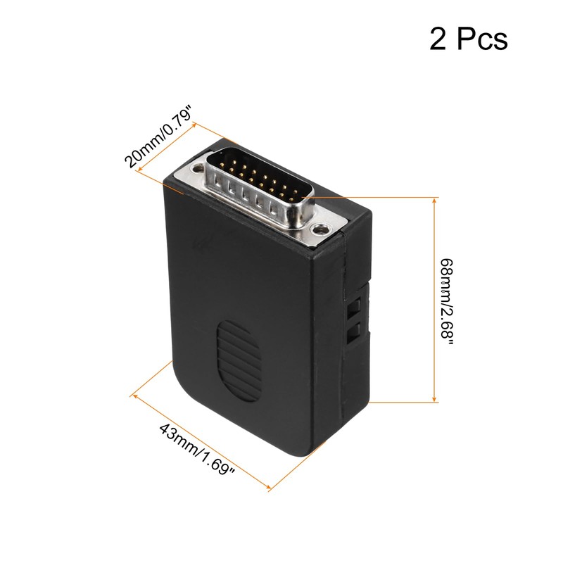 sourcing map D-sub DB15 Breakout Board Connector with Case 15