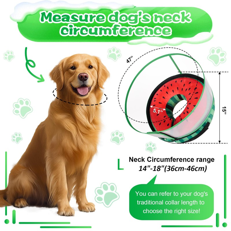 CNEO Inflatable Dog Cone Collar with Detachable Enhanced Anti-Licking Shield,