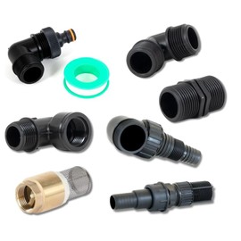 ABAZO Pump connection piece to a garden pump, connection to a hydrophore, set of pump accessories, nipple, check valve for the pump (check valve 1 inch)