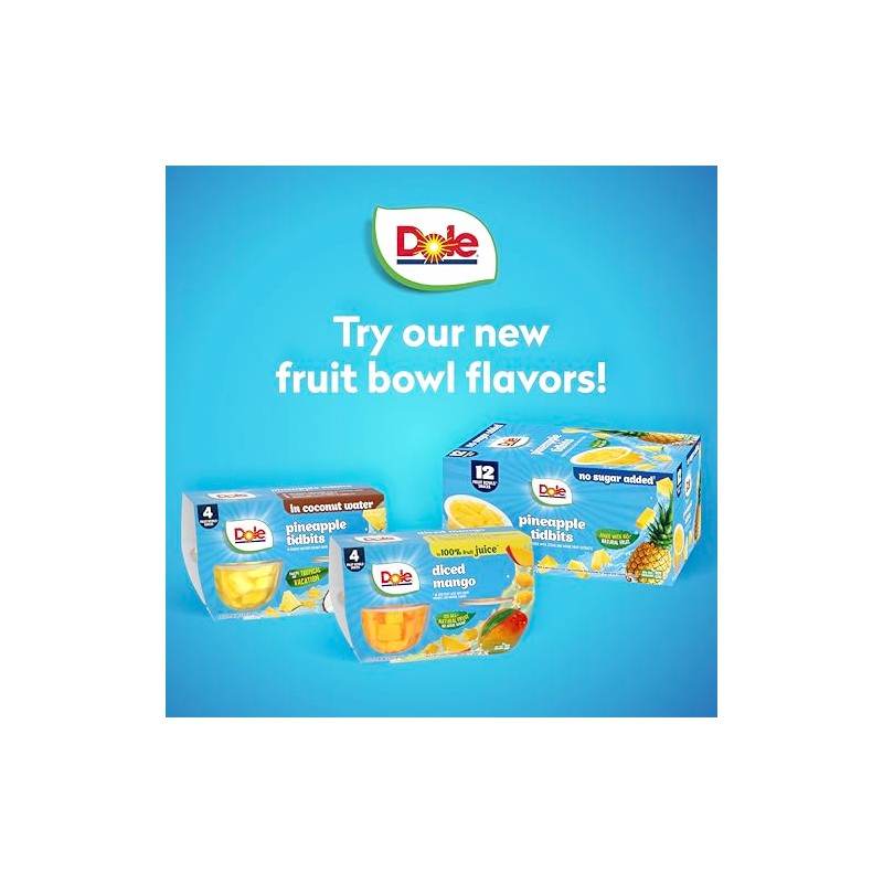 Dole Diced Peaches No Sugar Added - Dole Fruit Bowls