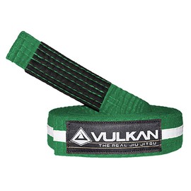 Vulkan Fight Company Brazilian Jiu Jitsu, BJJ Kids Belt for Martial Arts Sports, Green White, A1